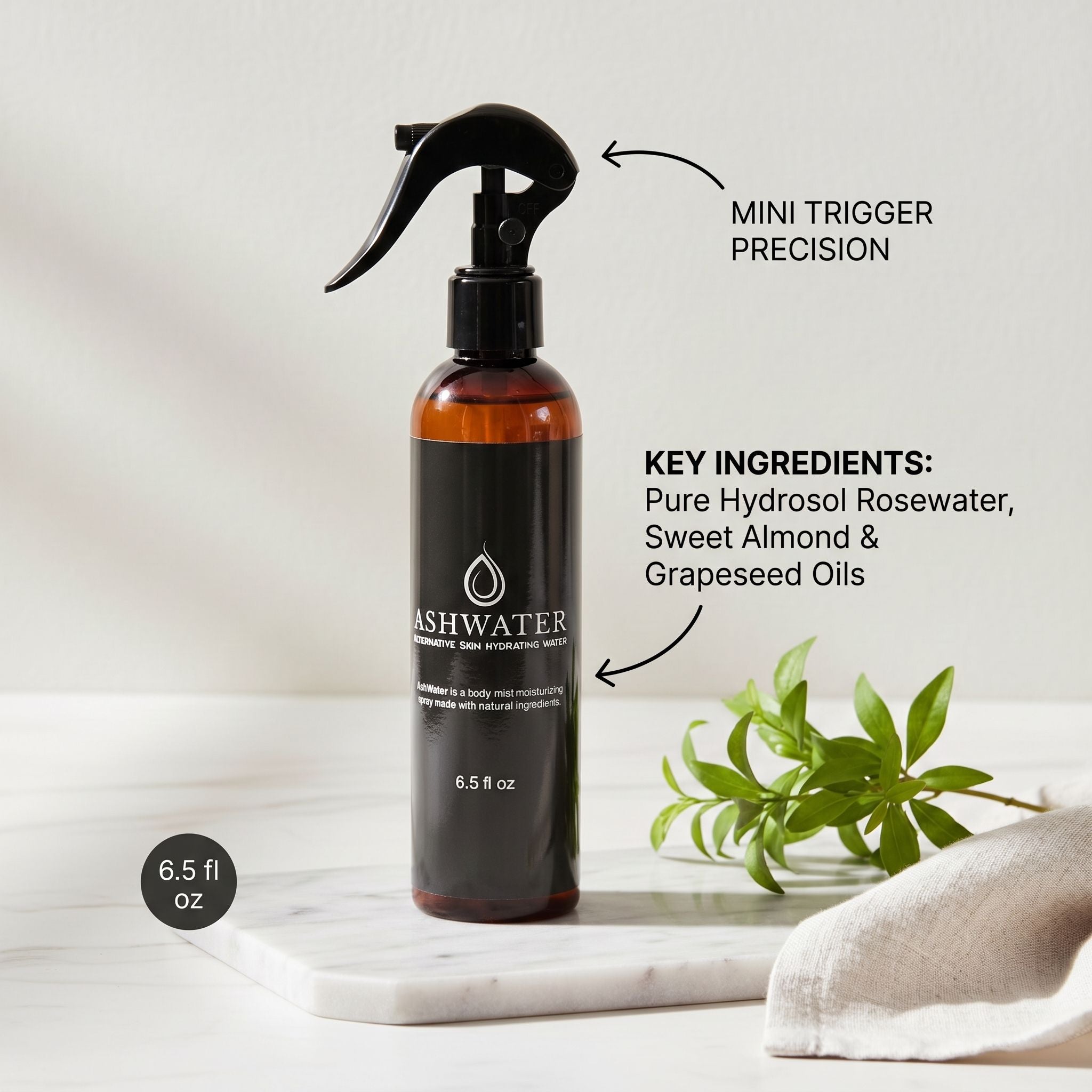 Eco-friendly moisturizer spray featuring a sustainable bottle and refill capability, promoting environmentally conscious skincare.